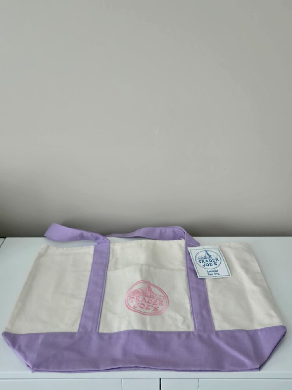 Trader Joe’s Spring 2026 Lavender and Pink Large Tote Bag - NWT